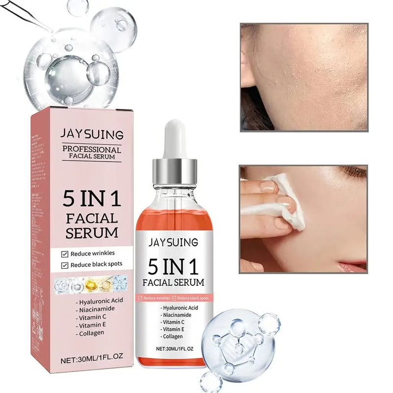 5-in-1 Vitamin C & Hyaluronic Acid Face Serum for Firming, Moisturizing, and Brightening