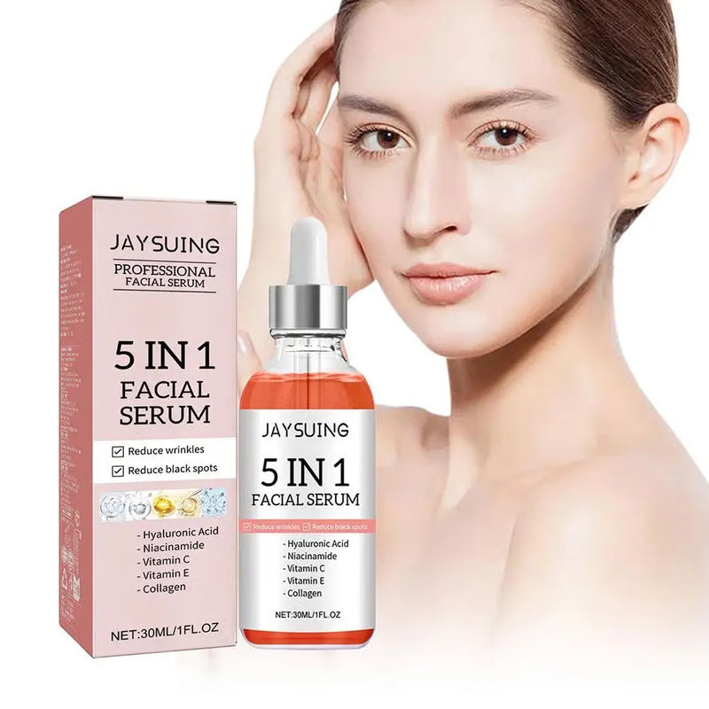 5-in-1 Vitamin C & Hyaluronic Acid Face Serum for Firming, Moisturizing, and Brightening