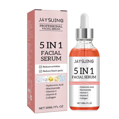 5-in-1 Vitamin C & Hyaluronic Acid Face Serum for Firming, Moisturizing, and Brightening