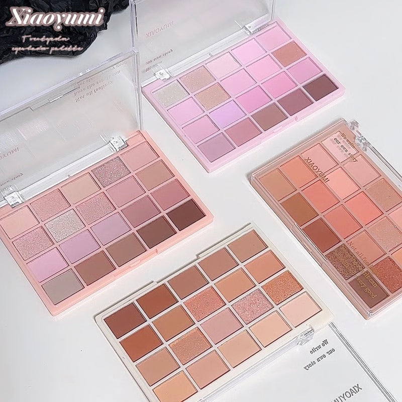 High-Pigment Color Warm Eyeshadow Palette, Romantic Smoky & Rose Shades with Matte & Glitter, Smudge-Proof Beauty