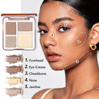 Four Color Highlighter and Contour Palette Matte and Shimmer