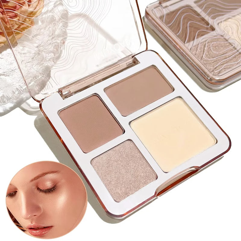 Four Color Highlighter and Contour Palette Matte and Shimmer