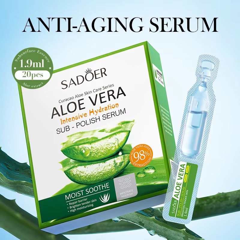 SADOER Aloe Vera Face Serum Hydrating Anti Aging Serum for Brightening and Firming Skin