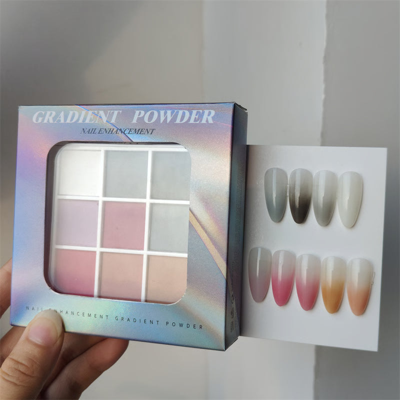 9-Color UV Nail Powder Kit - Matte, Shimmer & Gradient Effects for DIY Manicures