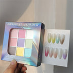 9-Color UV Nail Powder Kit - Matte, Shimmer & Gradient Effects for DIY Manicures
