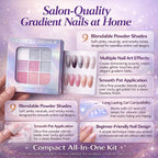 9-Color UV Nail Powder Kit - Matte, Shimmer & Gradient Effects for DIY Manicures